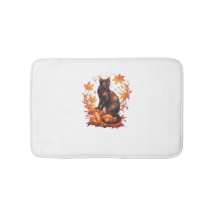 Tapis De Bain Présentation magique Chat Pastel Sorcière Casquett