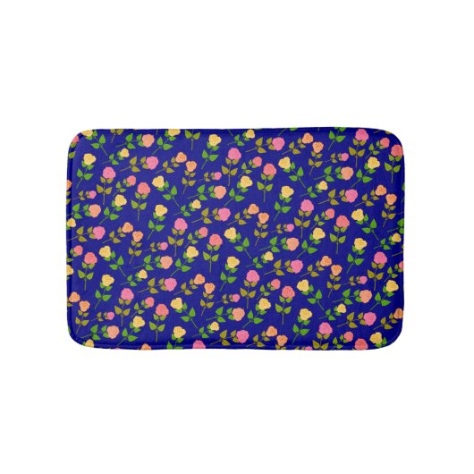 Tapis De Bain Pretty Blue Rose Pattern (Devant)