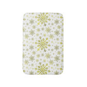 Tapis De Bain Pretty Gold Noël Snowflakes sur Winter White (Devant (Vertical))