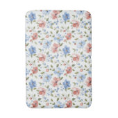 Tapis De Bain Pretty Red Blue Flowers (Devant (Vertical))