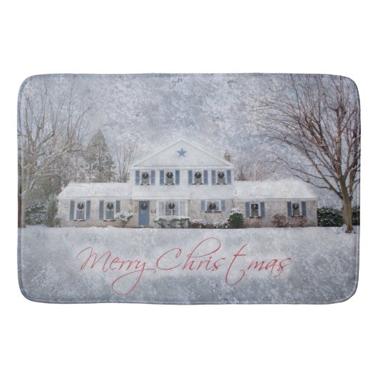 Tapis De Bain Primitive Winter Snow Country Rustic Open House (Devant)