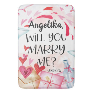 Tapis De Bain Proposition de marriage   You Marry Me ? Custom