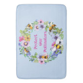 Tapis De Bain Protéger nos pollinisateurs Fleurs d'abeilles (devant Vertical)