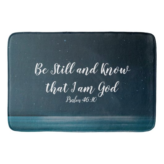Tapis De Bain Psalm Be Still and Know I Am God Night Beach (Devant)