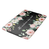 Tapis De Bain Psaume 23:3 Il rétablit mon âme Bible Verse & Rose (Angle)