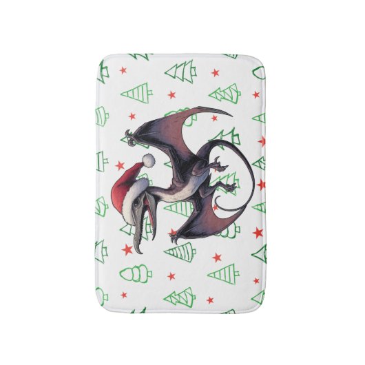Tapis De Bain Pterodactyle de Noël (Devant (Vertical))