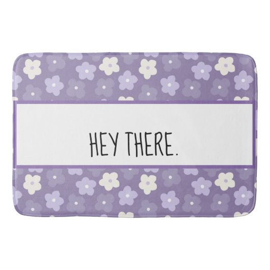 Tapis De Bain Puissance de fleurs violettes personnalisée (Devant)