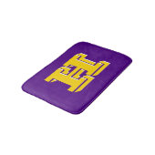 Tapis De Bain Purple and Gold Varsity Letter Style Monogram (Angle)