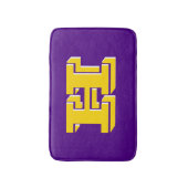 Tapis De Bain Purple and Gold Varsity Letter Style Monogram (Devant (Vertical))