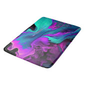 Tapis De Bain Purple Aqua Turquoise Belle Flûte Abstraite (Angle)