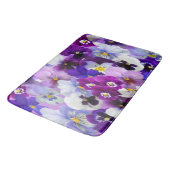 Tapis De Bain Purple Bleu Blanc Floral Fleurs Pansy (Angle)