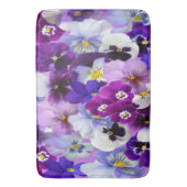 Tapis De Bain Purple Bleu Blanc Floral Fleurs Pansy (devant Vertical)