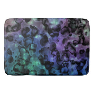 Tapis De Bain Purple Bleu N Bulles Abstraites Turquoises Bain Ma