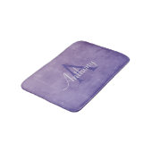 Tapis De Bain Purple Blue Grey rustique nom Abstrait monogramme (Angle)