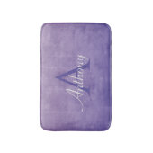 Tapis De Bain Purple Blue Grey rustique nom Abstrait monogramme (Devant (Vertical))