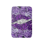 Tapis De Bain Purple Rose Silver Luxury Elégant Texture Liquide (Devant (Vertical))