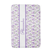 Tapis De Bain Purple Sage Green Lavender Custom Name (Devant (Vertical))