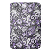 Tapis De Bain Purple White Black Paisley Motif d'impression (devant Vertical)