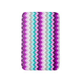 Tapis De Bain Purple White Teal Chevrons Small Bath Mat (Devant (Vertical))