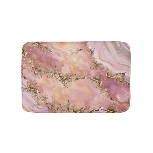 Tapis De Bain quartz rose et marbre rose pastel (Devant)