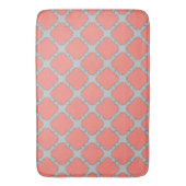 Tapis De Bain Quatrefoil corail et gris (devant Vertical)