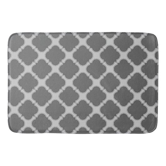 Tapis De Bain Quatrefoil dans les tons gris (Devant)