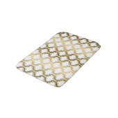 Tapis De Bain Quatrefoil d'or sur Arrière - plan blanc (Angle)