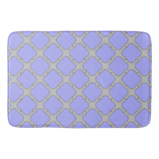 Tapis De Bain Quatrefoil periwinkle et gris (Devant)