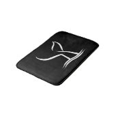 Tapis De Bain Queue blanche sur noir (Angle)