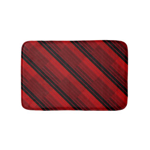 Tapis De Bain Quilit en mosaïque géométrique rouge et noire