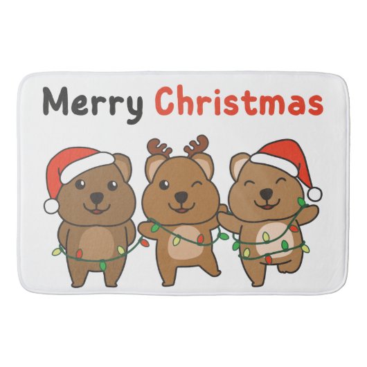 Tapis De Bain Qukka Christmas Cute Qukka Merry Christmas (Devant)