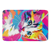 Tapis De Bain Rainbow Cat : Vivid Portrait (Devant)