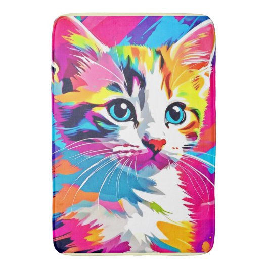 Tapis De Bain Rainbow Cat : Vivid Portrait (devant Vertical)