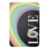 Tapis De Bain RAINBOW LOVE noir blanc Bain Mat (devant Vertical)