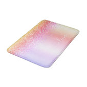 Tapis De Bain Rainbow Pastel Girly Parties scintillant Metal Nom (Angle)