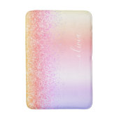 Tapis De Bain Rainbow Pastel Girly Parties scintillant Metal Nom (Devant (Vertical))