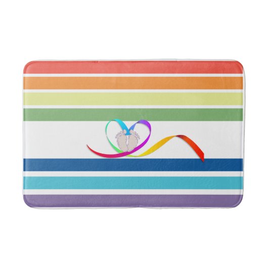 Tapis De Bain Rainbow Stripes Bath Mat (Devant)