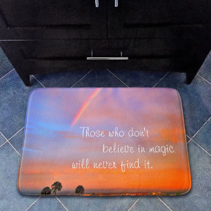 Tapis De Bain Rainbow Sunset Photo Croire en Citation Magique Sc