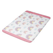 Tapis De Bain Rainbows Boho Rose Bleu Jaune Fun Girl (Angle)