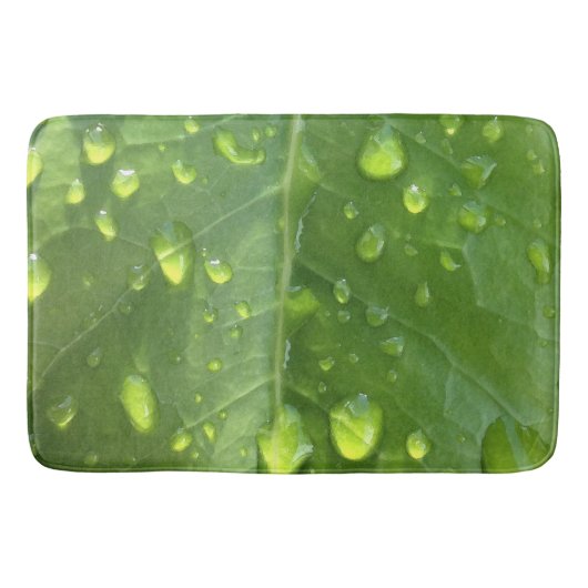 Tapis De Bain Raindrops sur une feuille (Devant)