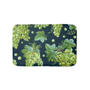 Tapis De Bain Raisin vert : Aquarelle Motif foncé