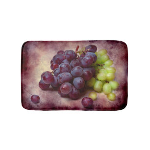 Tapis De Bain Raisins Rouge Et Vert