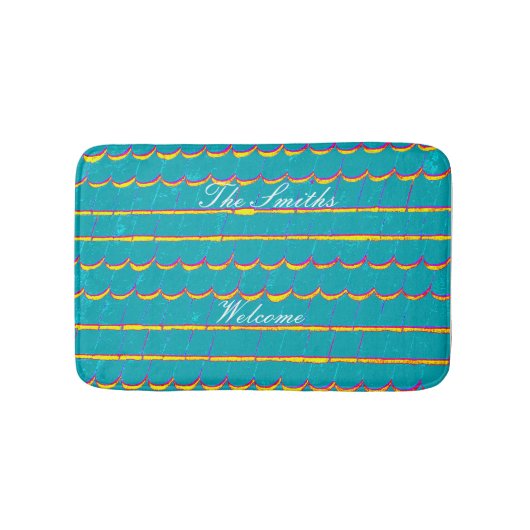 Tapis De Bain rangées de bardeaux Thunder_Cove bleu-vert (Devant)