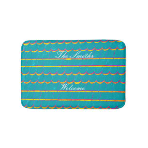 Tapis De Bain rangées des bardeaux Thunder_Cove bleu-vert