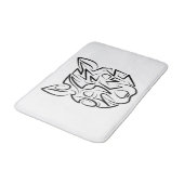 Tapis De Bain Rat tribal noir et blanc (Angle)