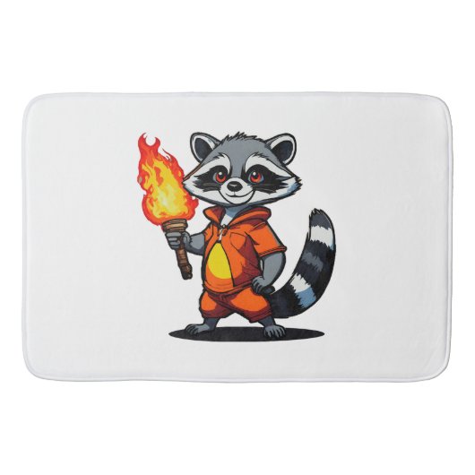 Tapis De Bain Raton laveur avec torche (Devant)