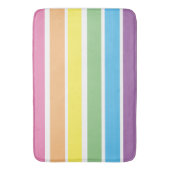 Tapis de bain rayé arc-en-ciel pastel (devant Vertical)