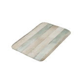 Tapis De Bain Rayé Brun Beige Bleu Clair Blanc Rustique Patiné (Angle)
