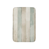 Tapis De Bain Rayé Brun Beige Bleu Clair Blanc Rustique Patiné (Devant (Vertical))