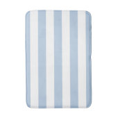 Tapis de bain rayé de bleu de poudre et blanc (Devant (Vertical))